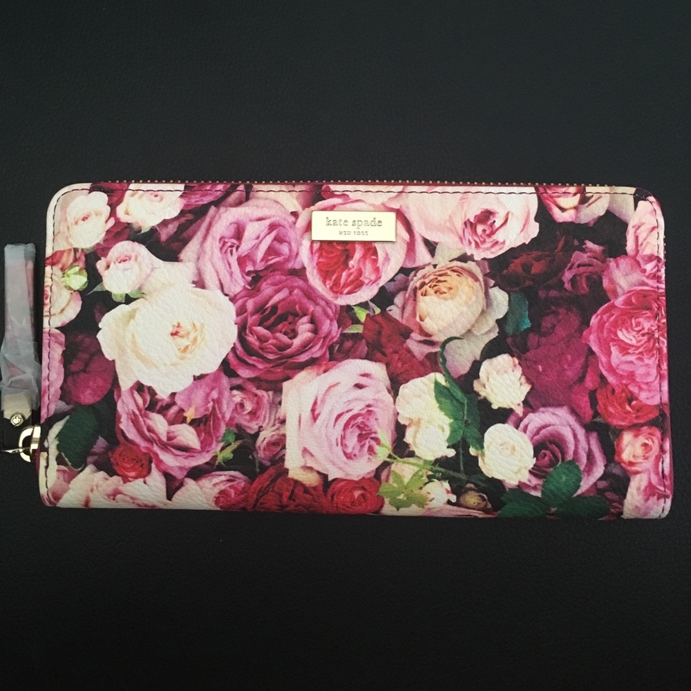 BNWT Kate Spade Floral Rose Zip Wallet